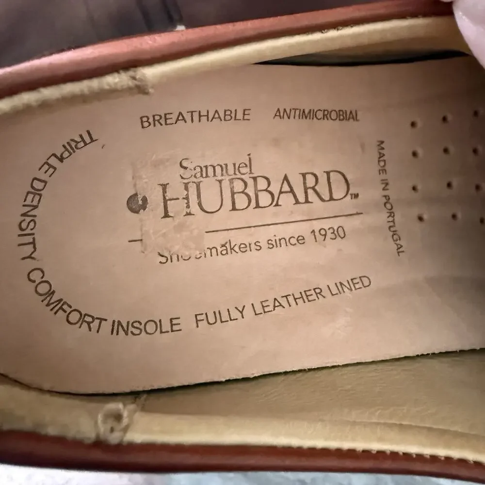 Samuel Hubbard Oxfords Mens 8 Market Cap Semi Brogue Whiskey Tan Cap Toe NEW